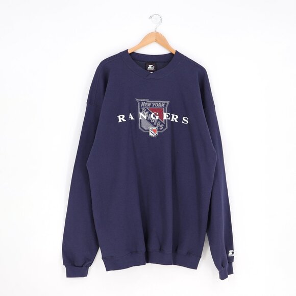 NWT VINTAGE STARTER New York Rangers Embroidered Logo Sweatshirt Size XXL - Picture 1 of 9